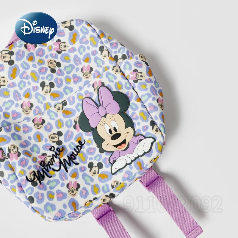 Disney Minnie's New Children's Backpack Cartoon Cute Girls' School Bag Luxury Brand Fashion Casual Girls' Mini Travel Backpack