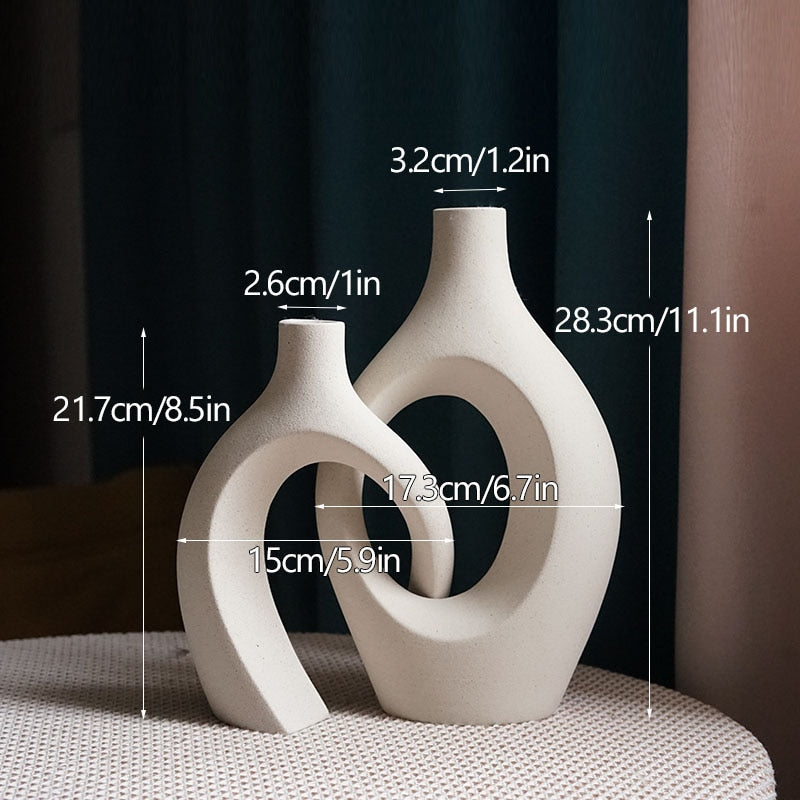 CAPIRON Large Ceramic Embrace Vases Home Decoration Accessories Nordic Flower Pot Living Room Tabletop Modern Decorative Luxury