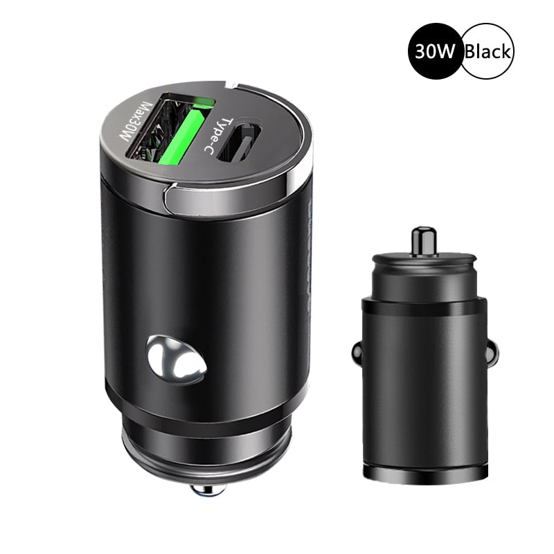 100W mini car charger, fast charging lighter for phone