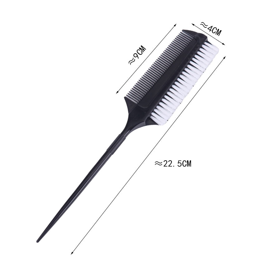 2PCS Professional Pointed Tail Hair Double Comb with Nylon Hair Dye Brush Barber Salon Hairdresser Barber Accessories