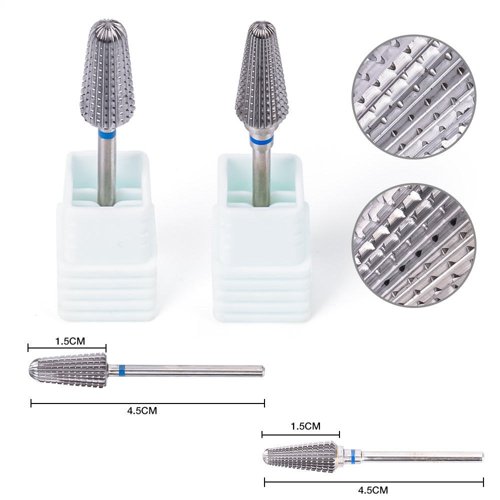 Ceramic Tungsten Carbide Nail Drill Bit Rotate Burr Milling Nail Cutter Bits Electric Drill Machine For Manicure Pedicure Tools