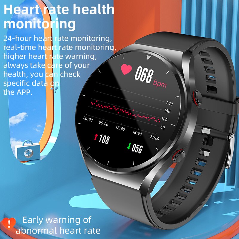 2023 New Non-Invasive Blood Glucose Smart Watch Men Full Touch Screen Sport Fitness Watches Bluetooth For Android ios Smartwatch