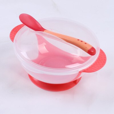 Temperature Sensing Feeding Spoon Child Tableware Food Bowl Learning Dishes Service Plate/Tray Suction Cup Baby Dinnerware Set