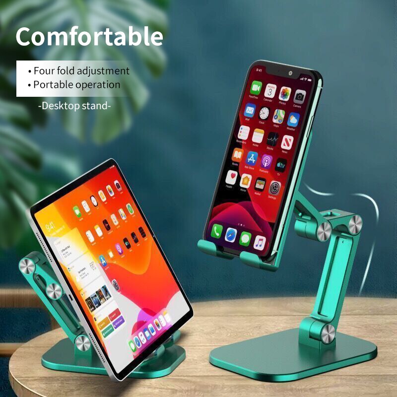 Three Sections Foldable Desk Mobile Phone Holder For iPhone iPad Tablet Flexible Table Desktop Adjustable Cell Smart