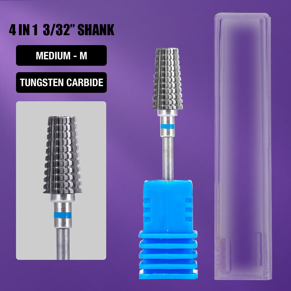 Ceramic Tungsten Carbide Nail Drill Bit Rotate Burr Milling Nail Cutter Bits Electric Drill Machine For Manicure Pedicure Tools