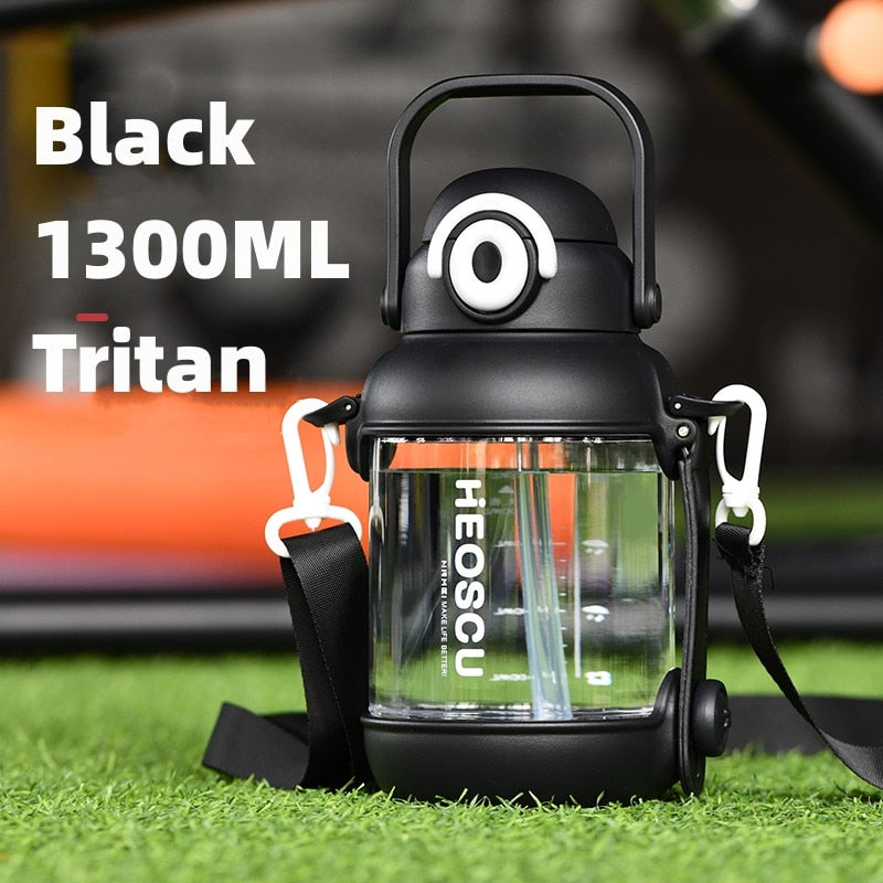 Water Bottle 2 Liters Tritan Plastic Portable Large Capacity Water Bottles with Straw, For Men Women Sports Fitness GYM Bottles