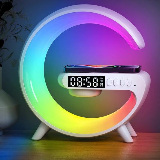 COLSUR Multifunctional Bluetooth Speaker Audio TF RGB Night Light Wireless Charger Stand Pad Station for Phone 14 13 android