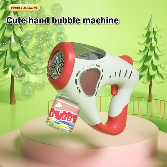 Bubble Gun Kids Toys Rocket 69 Holes Soap Bubbles Machine Gun Shape Automatic Blower With Light Pomperos Outdoor Toy Gifts Party