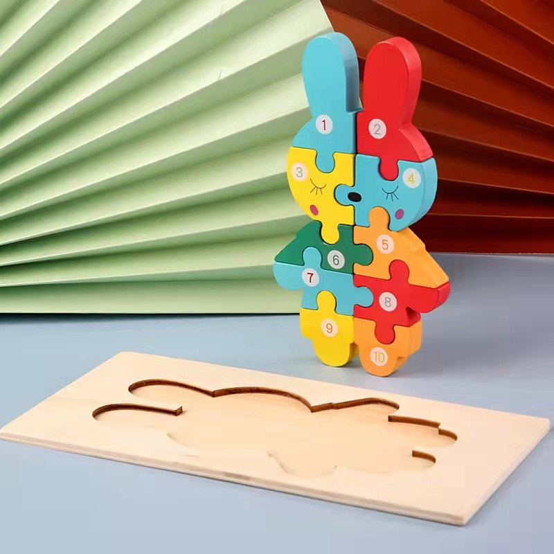 Montessori Wooden Toddler Puzzles for Kids Montessori Toys for Toddlers 2 3 4 5 Years Old Top 3D Puzzle Educational Dinosaur Toy