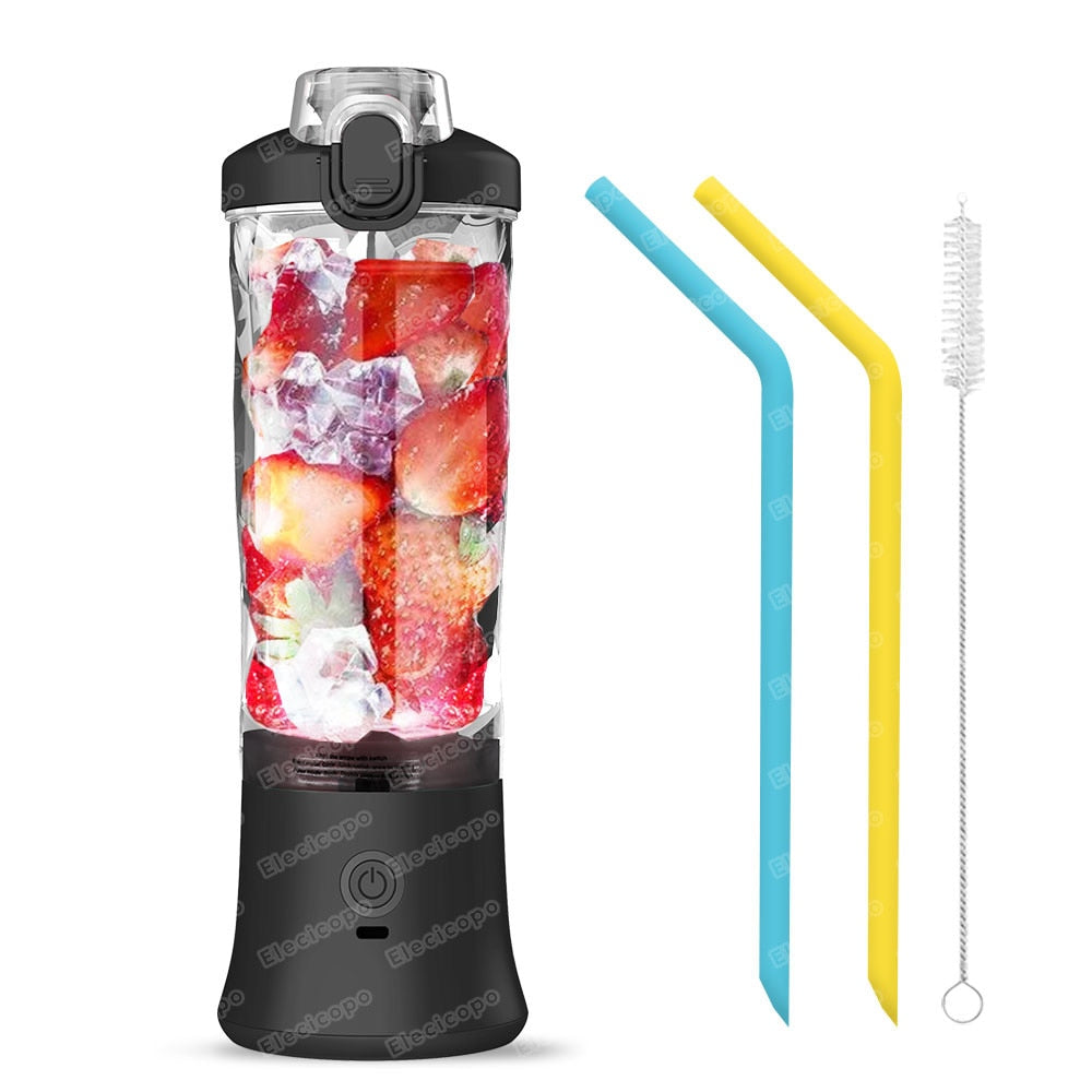 Portable Electric Juicer Fruit Mixers 600ML Blender with 4000mAh USB Rechargeable Smoothie Mini Blender Multifunction Machine