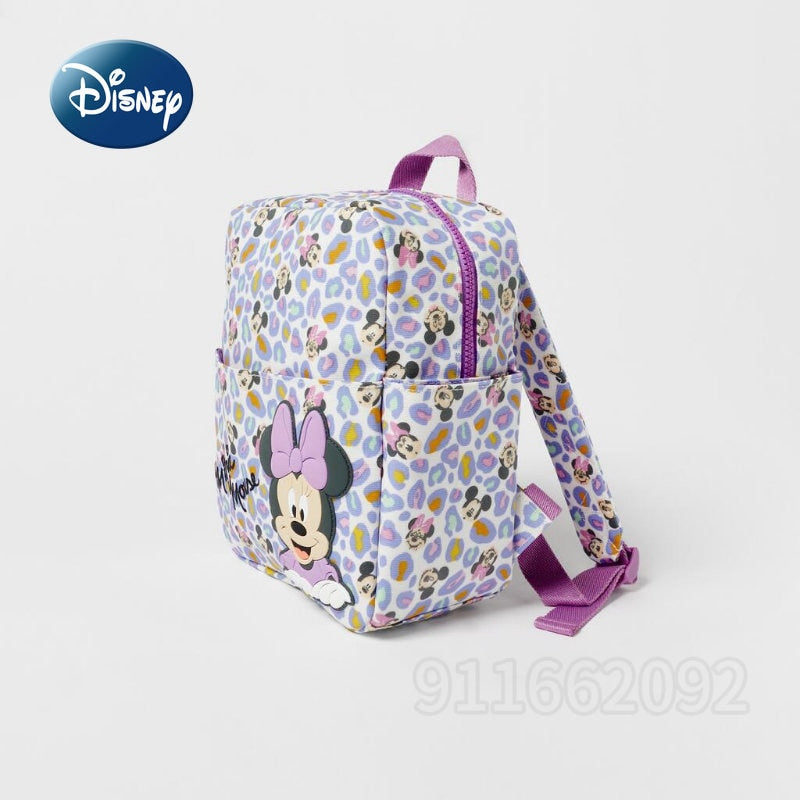 Disney Minnie's New Children's Backpack Cartoon Cute Girls' School Bag Luxury Brand Fashion Casual Girls' Mini Travel Backpack