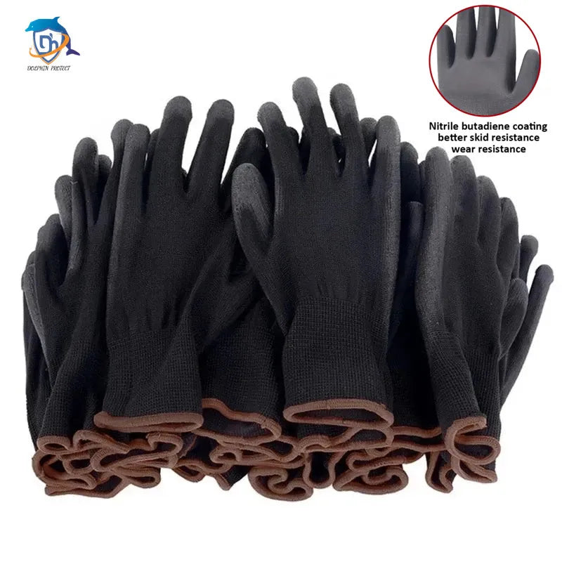 Pack of 10 or 20 pairs of logo-free PU coated work gloves Comfortable fit