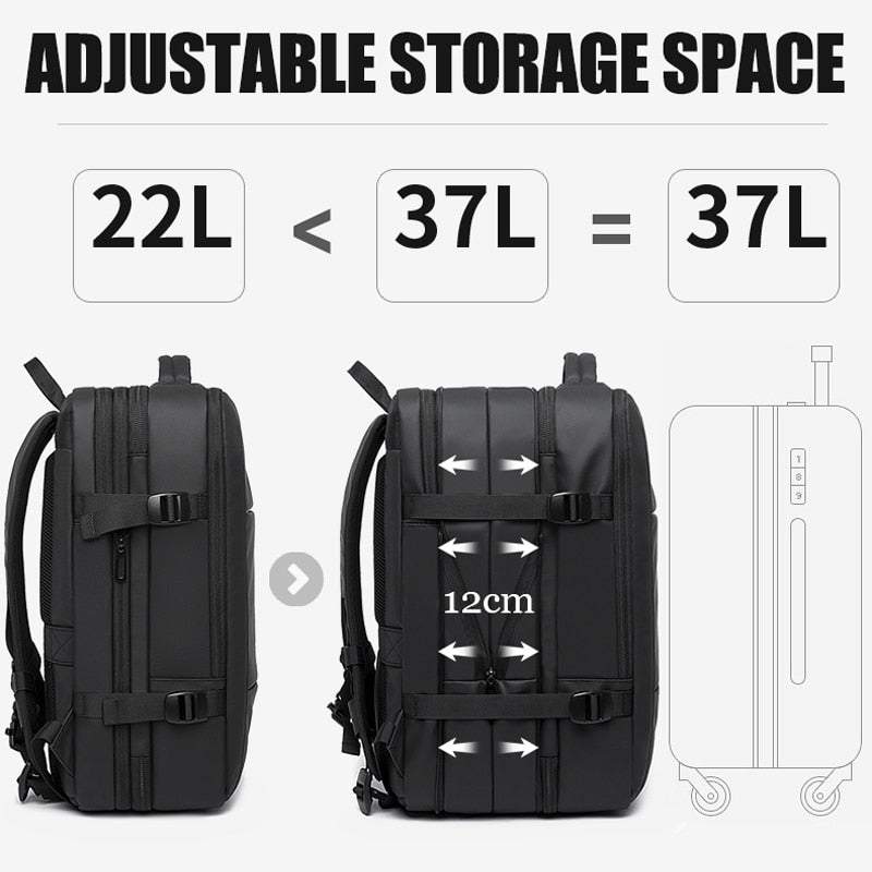 Travel Backpack Men Business Aesthetic Backpack School Expandable USB Bag Large Capacity 17.3 Laptop Waterproof Fashion Backpack