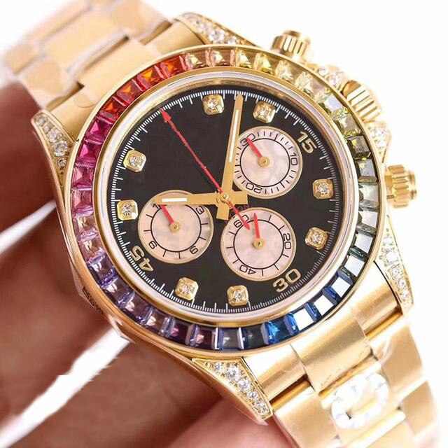 2023 Sapphire Crystal Rose Gold Watch Luxury Automatic Mechanical Diamond Bezel Mens Watches Fashion