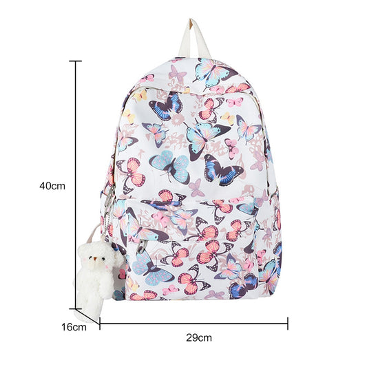 Women Backpack Graffiti Butterfly Cow Printing Backpacks Travel Rucksacks Casual Ladies Large Capacity Student School Bags