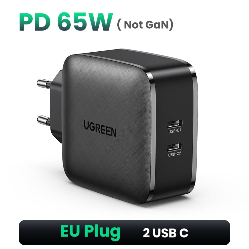 UGREEN 65W GaN Charger Quick Charge 4.0 3.0 Type C PD USB Charger with QC 4.0 3.0 Fast Charger for iPhone 14 13 12 Xiaomi Laptop