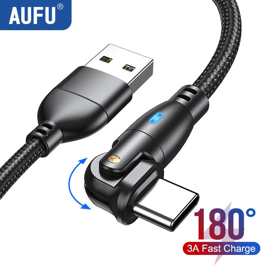 AUFU USB Type C Cable For Huawei Xiaomi 13 Pro 3A Fast Charging Cable Type-C Charger Data Cord For Samsung Poco Redmi Note 12