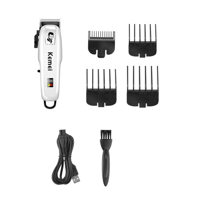 kemei hair trimmer KM-809A USB rechargeable hair clipper haircut machine oilhead clipper engraving hair carving barber clipper