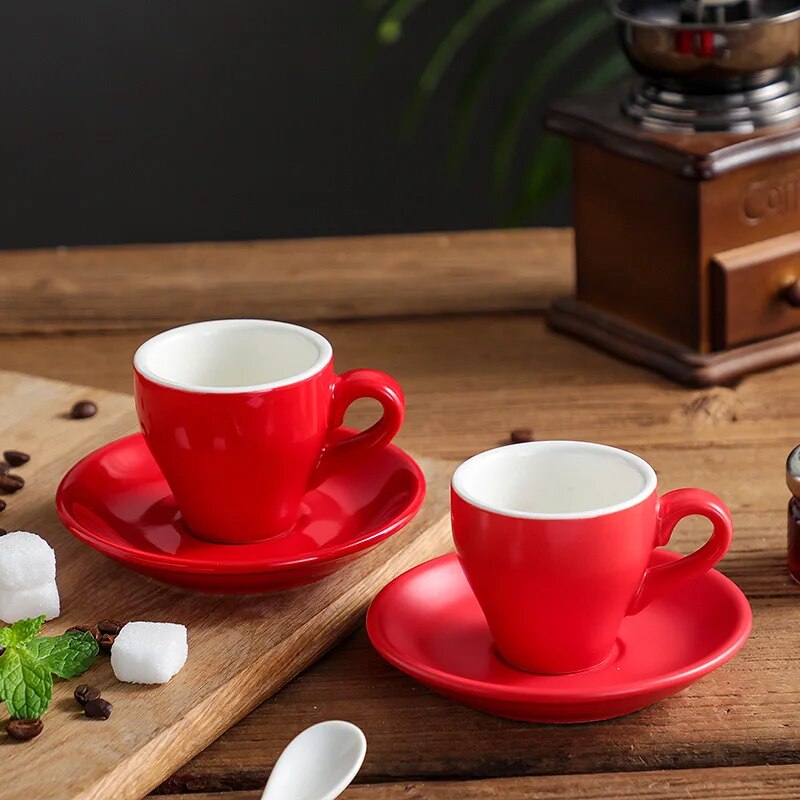 80ml Turkish Espresso Cups With Saucers Ceramic Cup Set For Black Tea Coffee Kitchen Party Drink Ware Home Decor Creative Gifts