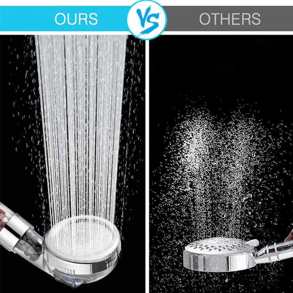 Zhangji 3 Functions High Pressure SPA Shower Head Water Saving Handheld Rainfall Bathroom Accessory Anion Filter Shower