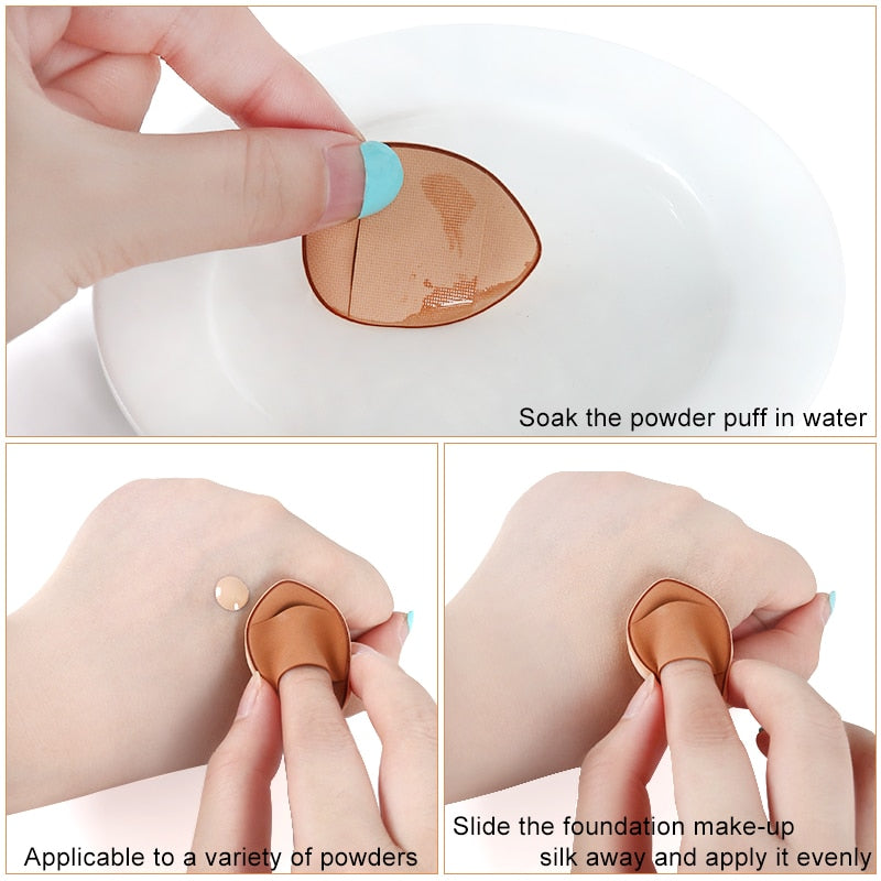 5/10/20 Pcs Mini Finger Puff Foundation Powder Detail Makeup Sponge Face Concealer Cream Blend Cosmetic Accessories Makeup Tools