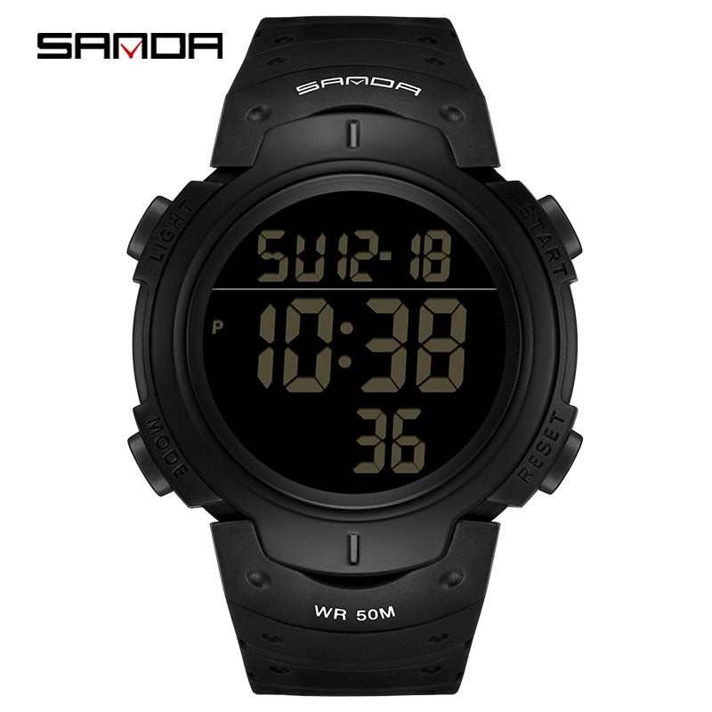 Sanda 269 New Arrival Trendy Design Silincone Strap Digital Movement Alarm Mode Countdown Sport Men Clock Fashion Stop Watch