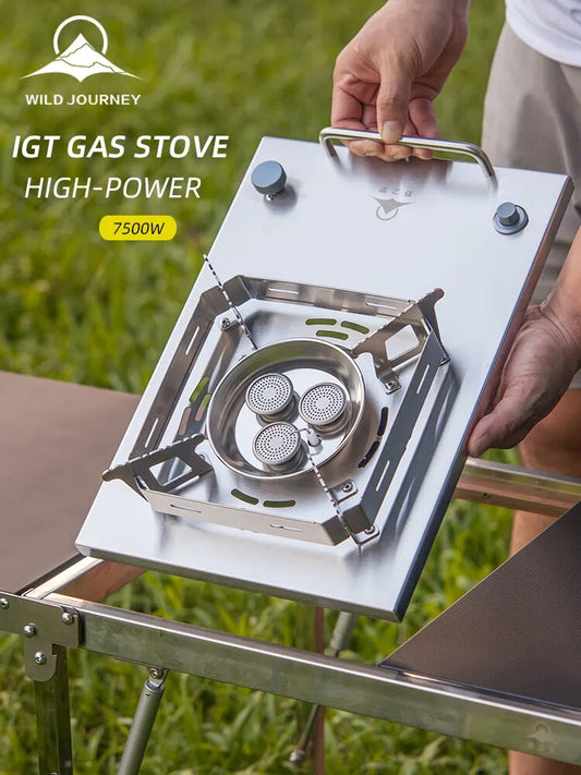 Wild Journey IGT Slammer Folding Gas Barbecue Grill BBQ Home Outdoor Vacation Travel Camping Stainless Steel Kitchenware Stove