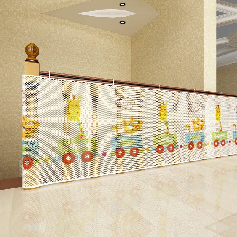 Durable Baby Safety Barrier Stair Fence Child Safety Barrier Cartoon Stair Children Protection Net Balcony Baby Safety Barrier