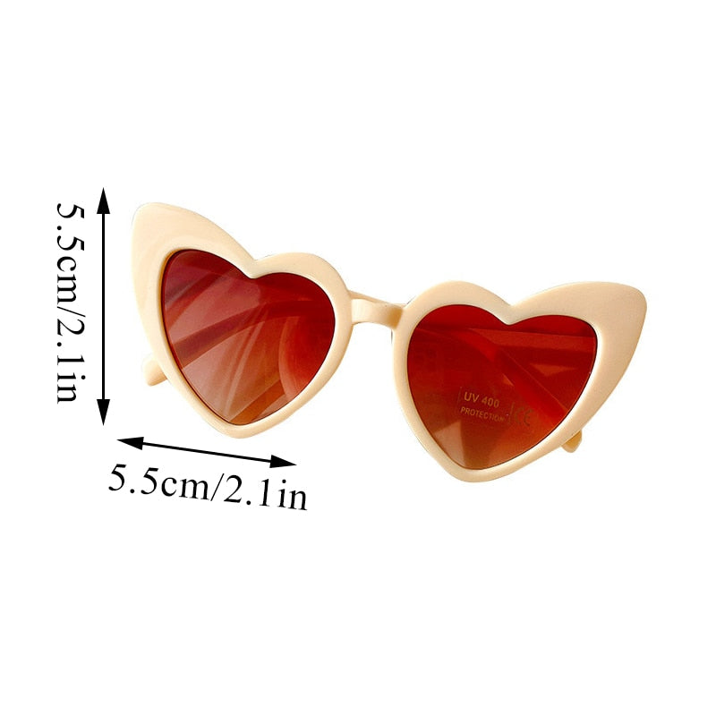 2023 Fashion Heart Frame Children Sunglasses Cute Girls Boys Kids Sun Glasses UV375 Protection Small Eyewear Baby De Sol Gafas