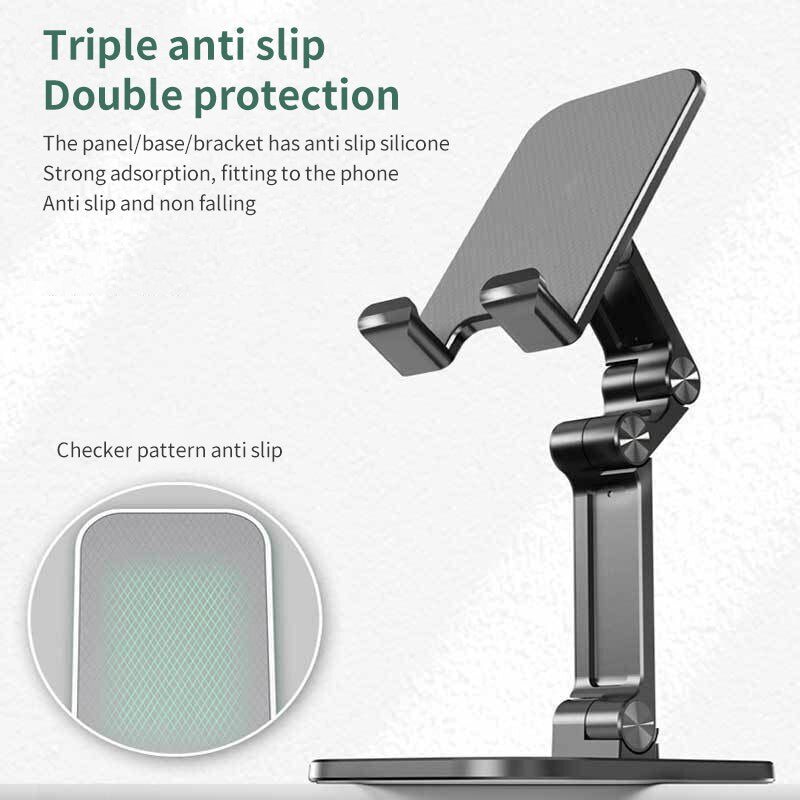 Three Sections Foldable Desk Mobile Phone Holder For iPhone iPad Tablet Flexible Table Desktop Adjustable Cell Smart