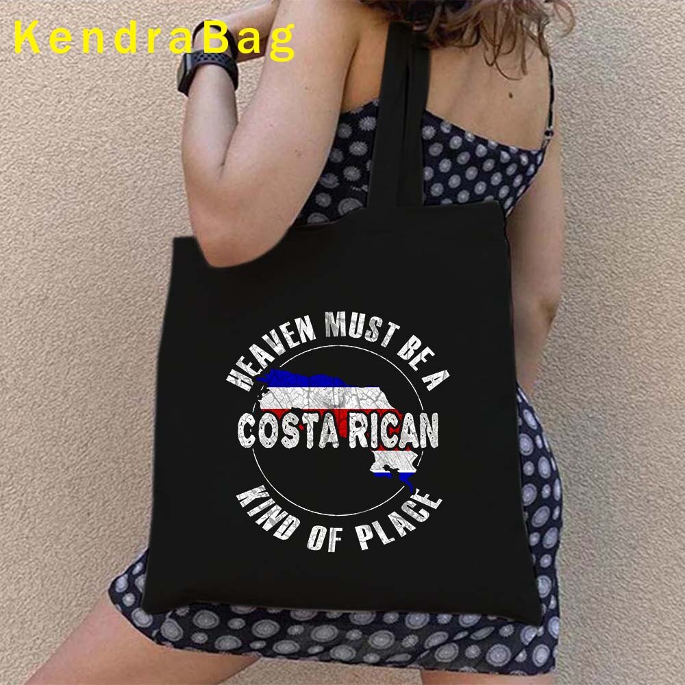 Vintage Arms of Costa Rica Country Map Flag San Jose Girl Soccer Gift Sunset Love Heart Shopper Canvas Tote Bag Shopping Handbag