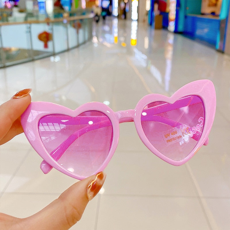 2023 Fashion Heart Frame Children Sunglasses Cute Girls Boys Kids Sun Glasses UV375 Protection Small Eyewear Baby De Sol Gafas