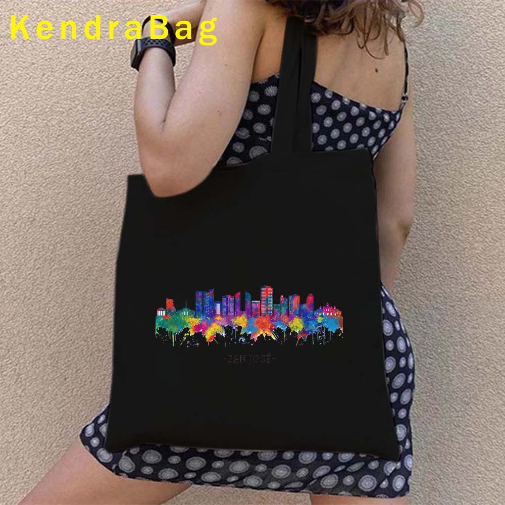 Vintage Arms of Costa Rica Country Map Flag San Jose Girl Soccer Gift Sunset Love Heart Shopper Canvas Tote Bag Shopping Handbag