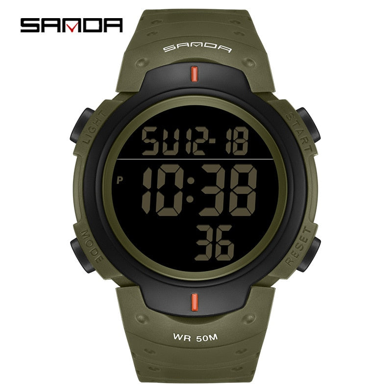 Sanda 269 New Arrival Trendy Design Silincone Strap Digital Movement Alarm Mode Countdown Sport Men Clock Fashion Stop Watch