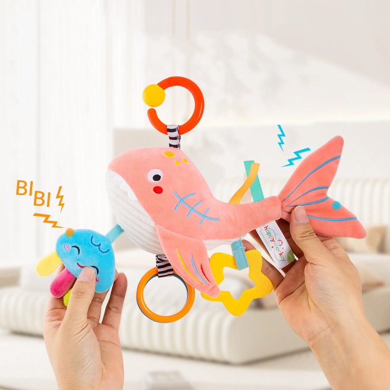 Newborn Infant Soft Plush Toy Teether Rattles Toys Baby Educational Toys Brain Developmental Hand Grip Cute Stuffed Animal Toys