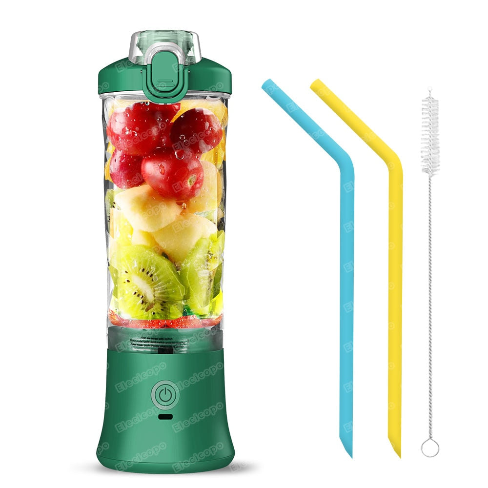 Portable Electric Juicer Fruit Mixers 600ML Blender with 4000mAh USB Rechargeable Smoothie Mini Blender Multifunction Machine