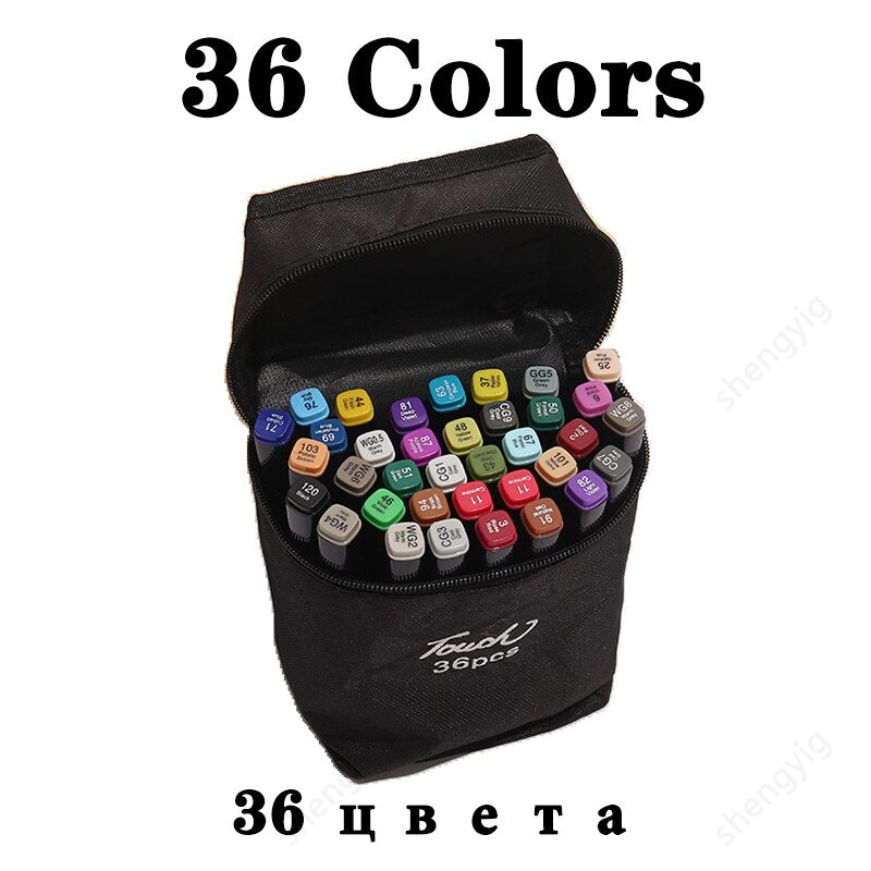 30/60/80/168 Colour Double Headed Oily Marker Set Sketch Drawing Graffiti Art Markers for Student School Supplies Stationery