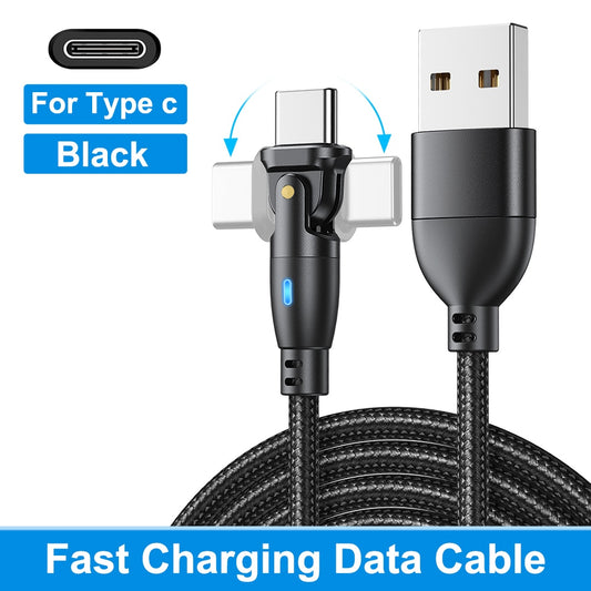 AUFU USB Type C Cable For Realme Huawei P30 3A Fast Charging Data Cord For Samsung Oneplus Poco F3 IPhone Charger Micro USB Wire