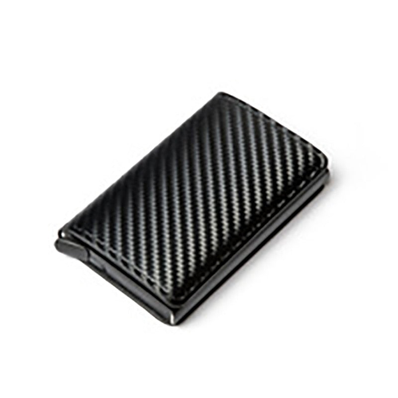 Custom Card Holder Anti-theft Carbon Fiber Wallet Men Credit Card Holder Zipper Coins Pocket Wallet RFID Card Case & Money Clips