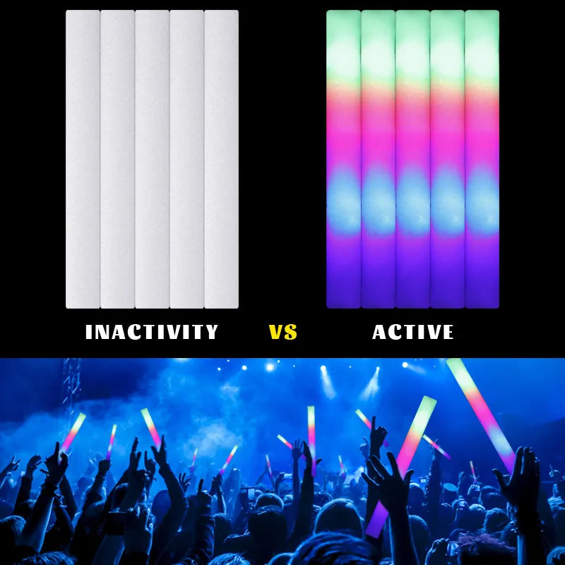 12/15/30/60pcs Bulk Colorful LED Glow Sticks RGB LED