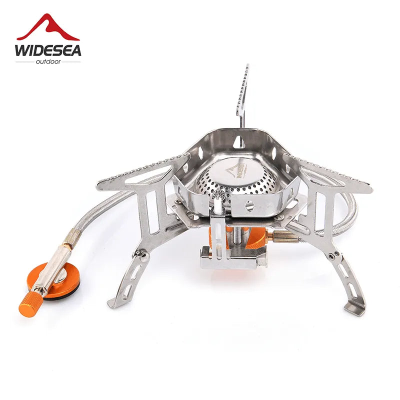 Widesea Camping Wind Proof Gas Burner Outdoor Strong Fire Stove Heater Tourism Equipment Supplies Tourist Kitchen Survival Trips