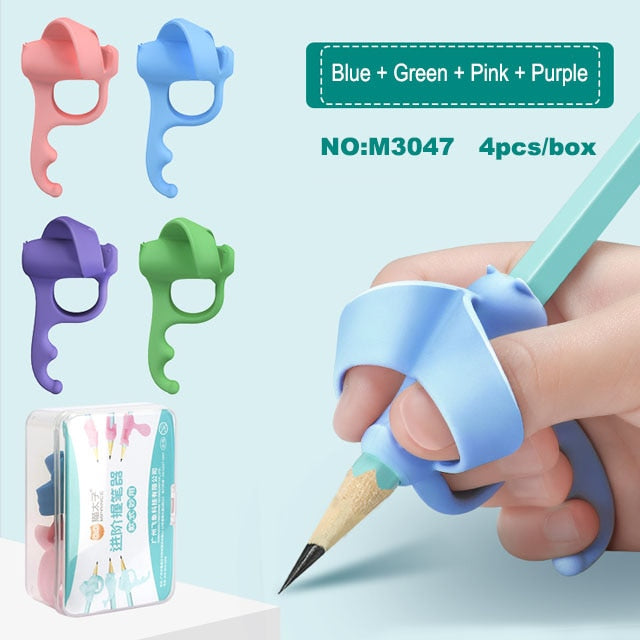 Children's Writing Posture Pen Holder Soft Silicone Pencil Holder for Kids Learning Aid Grip Posture Correction Stationery Gift