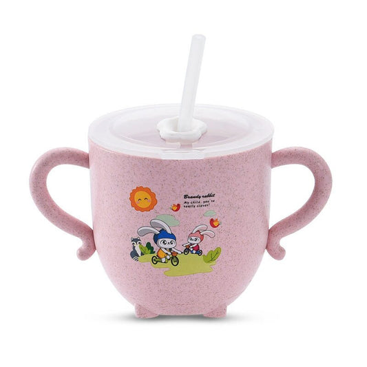 Baby Learning Water Cup Cartoon Elephant Shape Water Glass Leak-proof Baby Water Cup Bottle With Straws Children's Training Cup