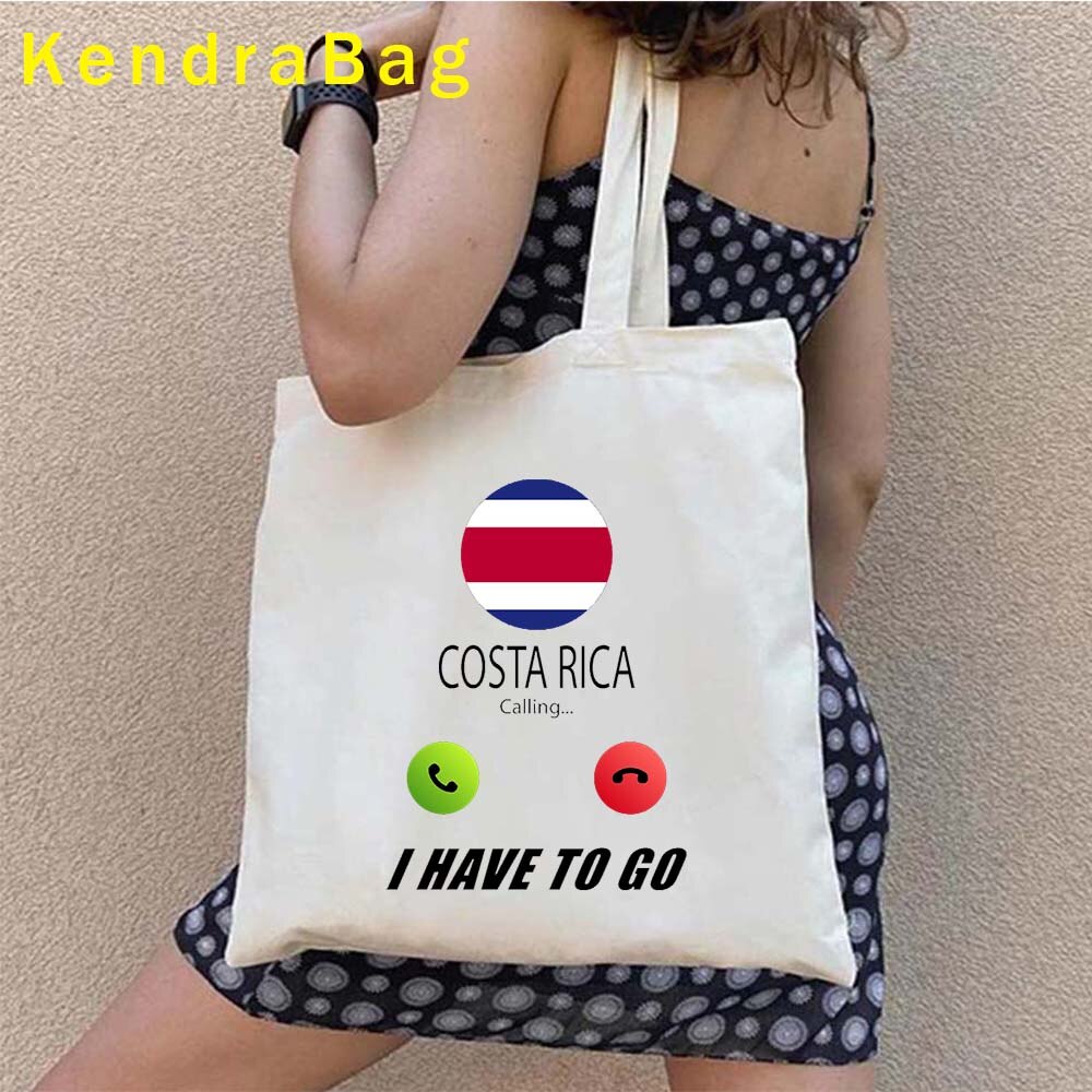 Vintage Arms of Costa Rica Country Map Flag San Jose Girl Soccer Gift Sunset Love Heart Shopper Canvas Tote Bag Shopping Handbag