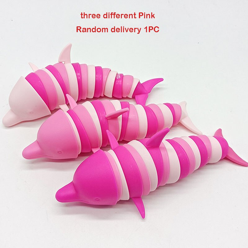 Toys Stress Reliever Fidget Toys Kids Adults Funny Buckle Slug Dolphin Shark Anxiety Antistress Squishy Toy Keychain Accessories