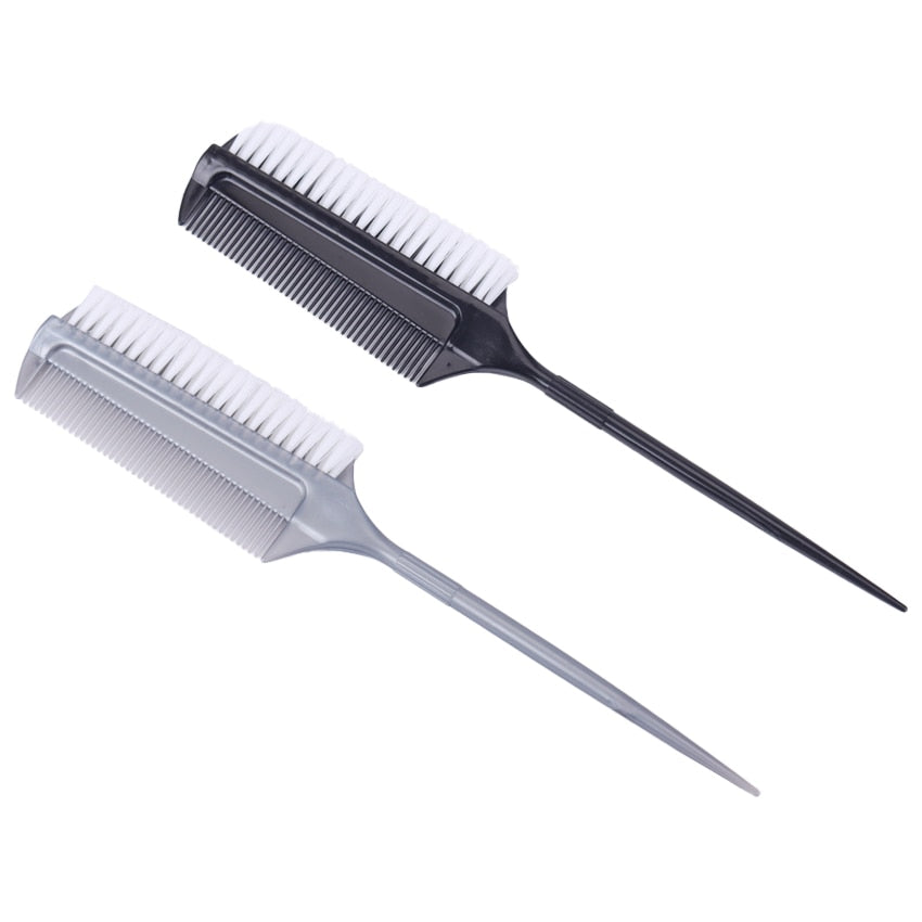 2PCS Hairdressing Double Side Dye Comb with Nylon Hair Drying Brush Tinting Combs Hair Color Brush Hair Styling Tools