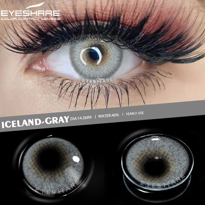 EYESHARE 1 Pair Colored Contact Lenses Natural Look Gray Eye Lenses Brown Contact Blue Lenses Fast Delivery Green Eye Lenses