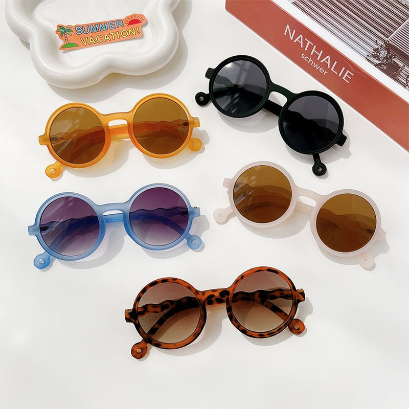 2022 Boy Girl Cute Cartoon Bear Shape Fashion Round Sunglasses Children Vintage Sunglasses UV Protection Classic Kids Eyewear