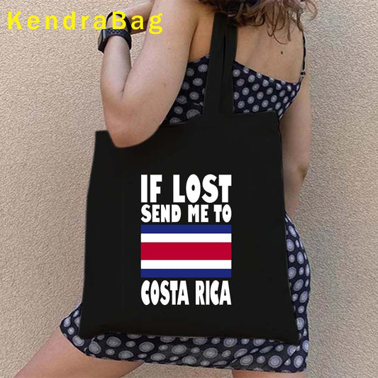 Vintage Arms of Costa Rica Country Map Flag San Jose Girl Soccer Gift Sunset Love Heart Shopper Canvas Tote Bag Shopping Handbag