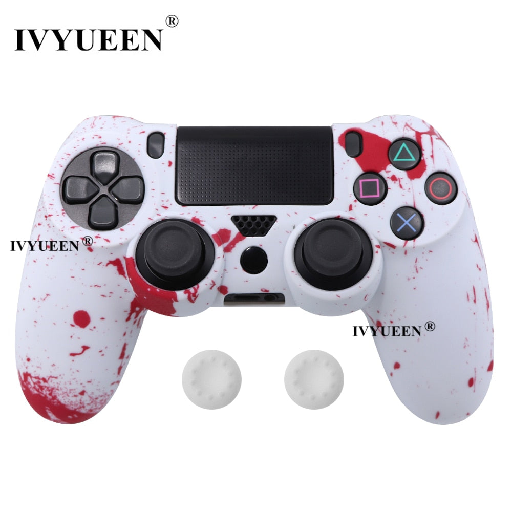 IVYUEEN 19 Colors Silicone Camo Protective Skin Case for Sony Dualshock 4 PS4 DS4 Pro Slim Controller Thumb Grips Joystick Caps